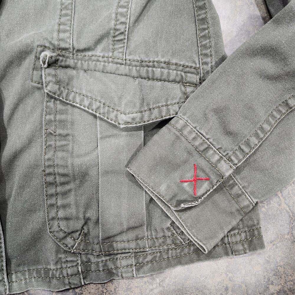 Fox Riders Company Womens Jacket Coat Army Green Olive Military Sz XS Logo - Picture 8 of 14
